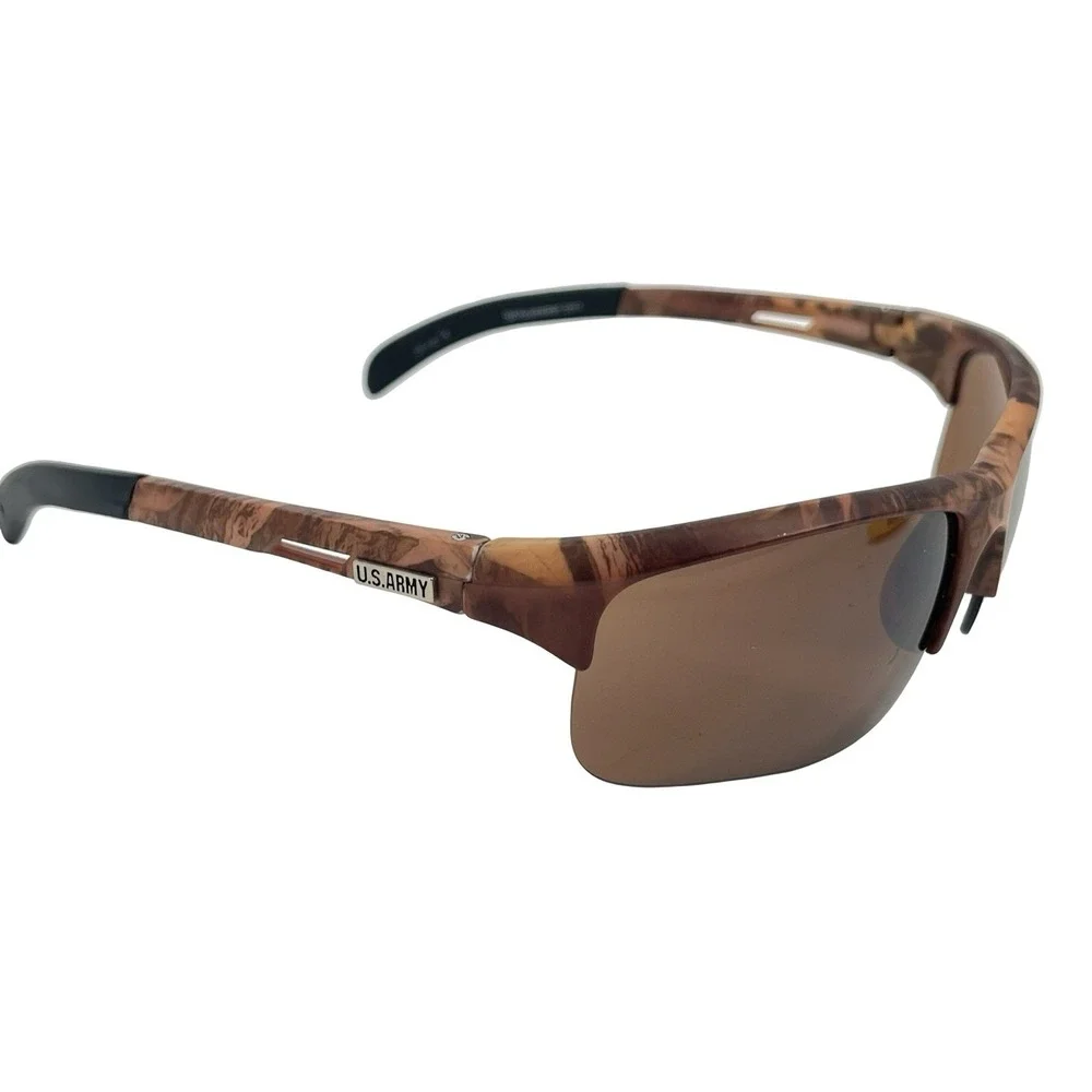 U.S. Army AR03 Mens Sunglasses Brown Camo Wrap Sport Military Tactical